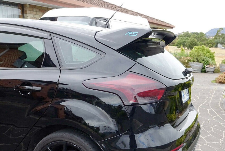 Red Smoked Rear Lights on Shadow Black Mk3 Focus RS