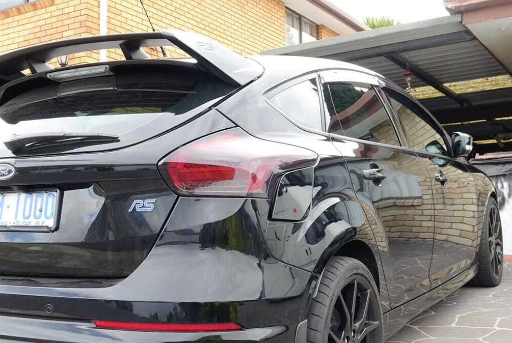 Red Smoked Rear Lights on Shadow Black Mk3 Focus RS